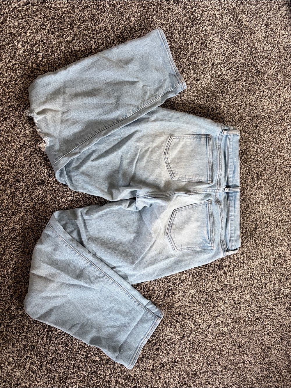 LOFT Light Blue Distressed Boyfriend Jeans - Picture 2 of 2